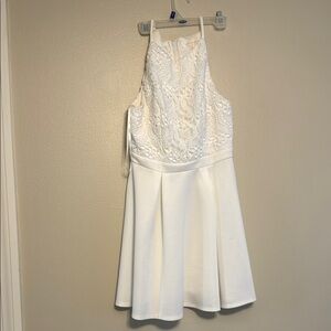 Francesca's Collections Cream Halter Formal Dress